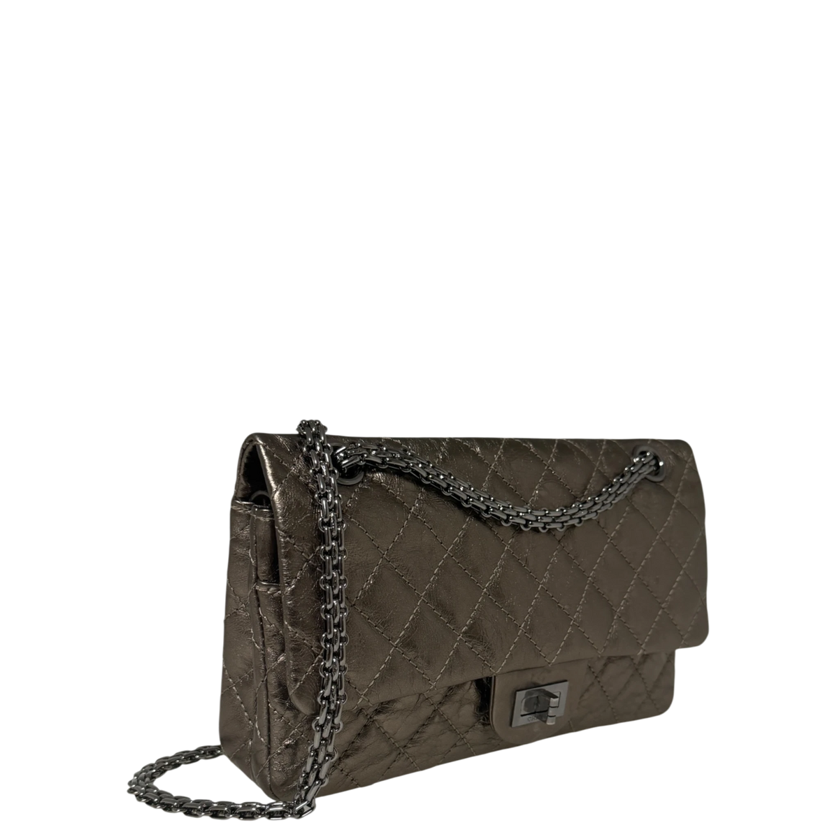 Chanel 2.55 Reissue 224 Classic Double Flap Bag Metallic Bronze / sehr gut Chanel