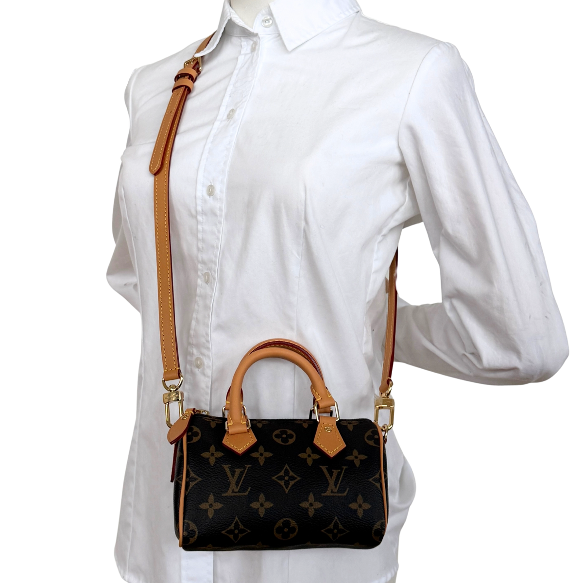 Louis Vuitton Nano Speedy Monogram Canvas Braun / neuwertig Louis Vuitton