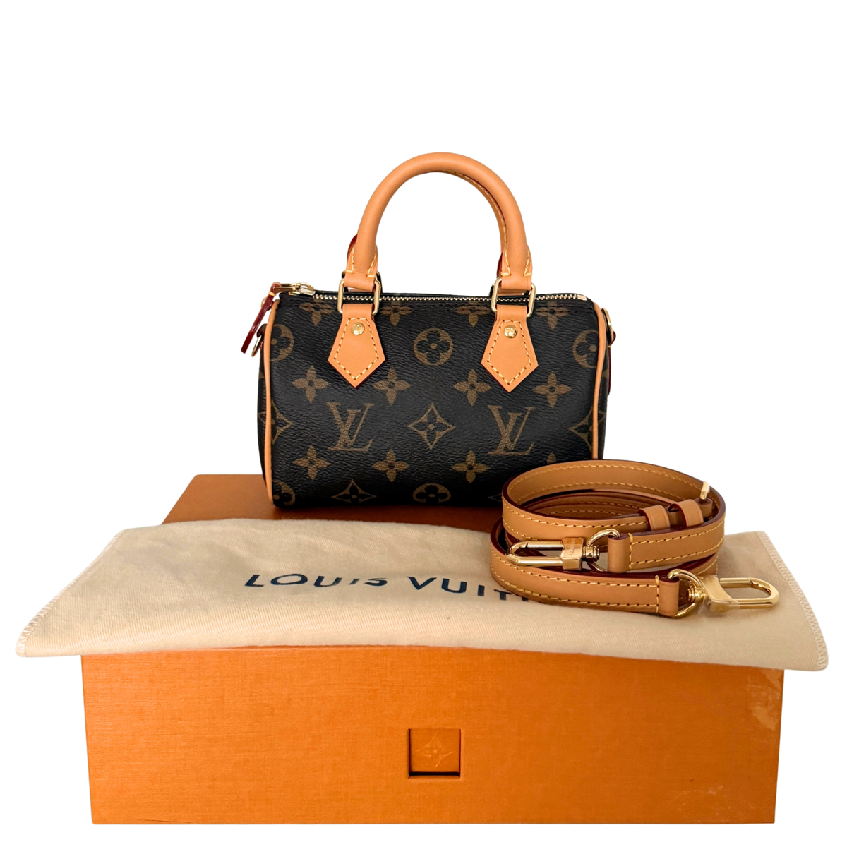 Louis Vuitton Nano Speedy Monogram Canvas Braun / neuwertig Louis Vuitton