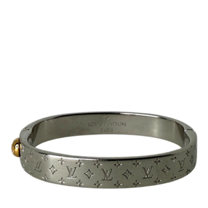 Louis Vuitton Nanogram manchetarmband M00249 zilver maat S