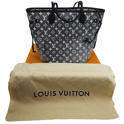 Louis Vuitton Neverfull MM Monogram Jaquard Denim Noir M21465  Fullset / neu Louis Vuitton