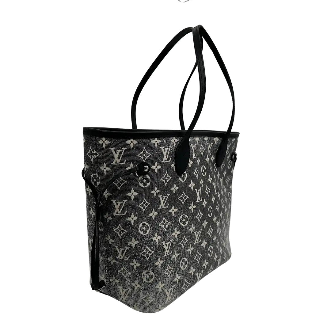 Louis Vuitton Neverfull MM Monogram Jaquard Denim Noir M21465  Fullset / neu Louis Vuitton