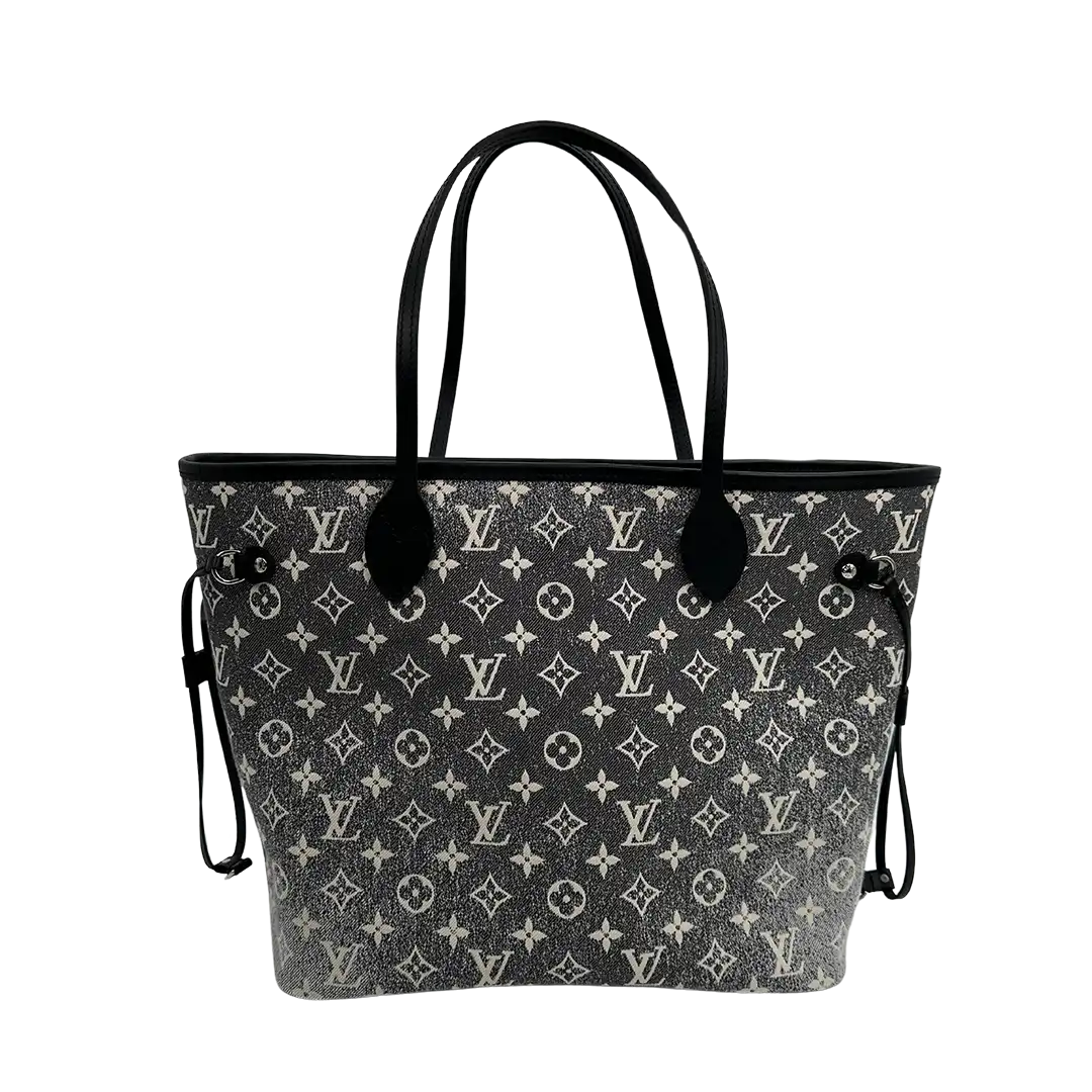 Louis Vuitton Neverfull MM Monogram Jaquard Denim Noir M21465  Fullset / neu Louis Vuitton