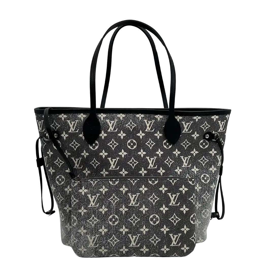Louis Vuitton Neverfull MM Monogram Jaquard Denim Noir M21465  Fullset / neu Louis Vuitton