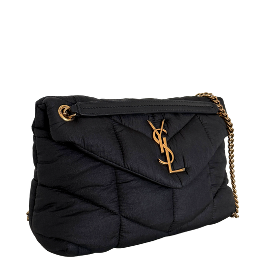 Saint Laurent Loulou Puffer Small Nylon Shoulder Bag Black / very good