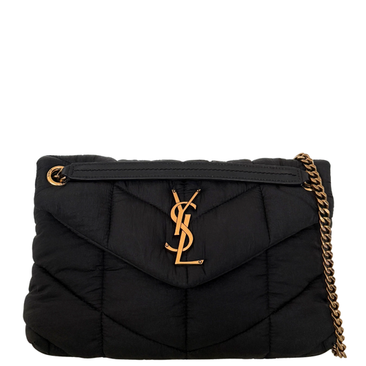 Saint Laurent Loulou Puffer Small Nylon Shoulder Bag Black / very good