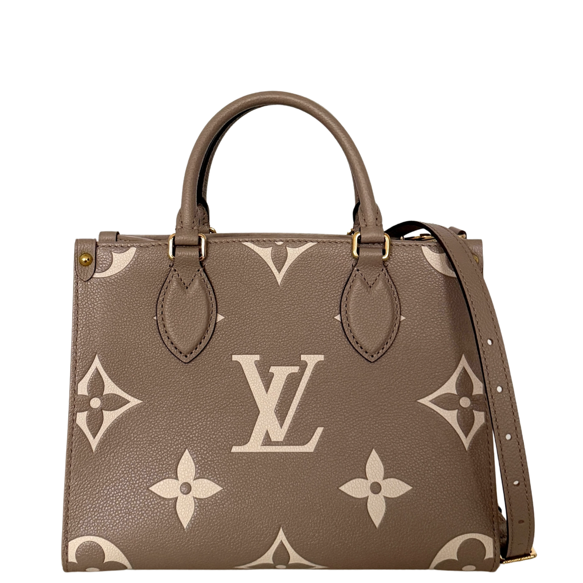 Louis Vuitton OnTheGo PM Monogram Empreinte Tourterelle / Creme / sehr gut Louis Vuitton