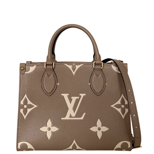 Louis Vuitton OnTheGo PM Monogram Empreinte Tourterelle / Creme / sehr gut Louis Vuitton