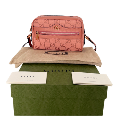 Gucci Ohidia Mini Bag Canvas Pink / neuwertig Gucci
