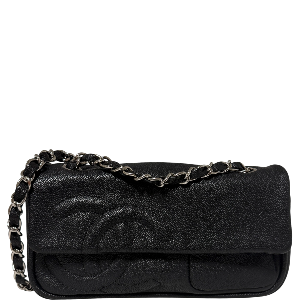 Chanel CC Flap Bag schwarz Leder /neuwertig Chanel