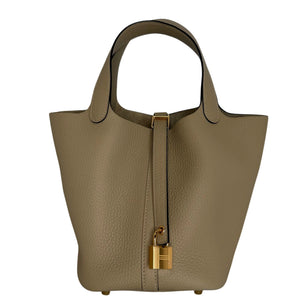 Hermès Picotin 18 Taurillon Clémence beige S2 Trench goudkleurige hardware 2025 Fullset