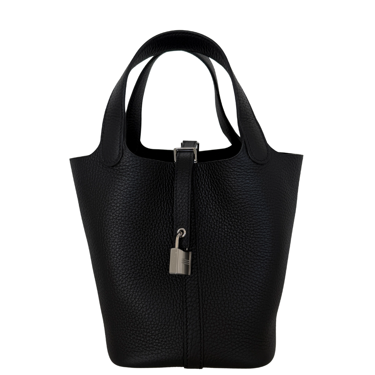 Hermès Picotin 18 Taurillon Clémence schwarz silber Hardware 2025 Fullset / neuwertig Hermès
