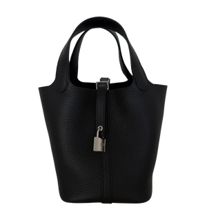 Hermès Picotin 18 Taurillon Clémence schwarz silber Hardware 2024