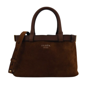 Prada Shopper Veloursleder braun