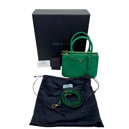 Prada Galleria Mini Bag aus Saffiano-Leder Mango Fullset / gut Prada