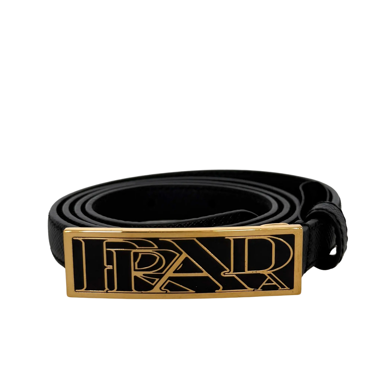 Prada Gürtel Schwarz mit goldener Prada Schnalle 80cm / sehr gut Prada