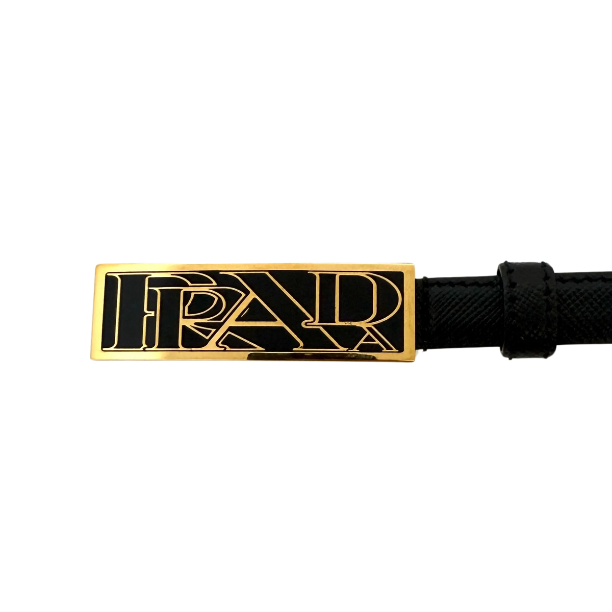 Prada Gürtel Schwarz mit goldener Prada Schnalle 80cm / sehr gut Prada