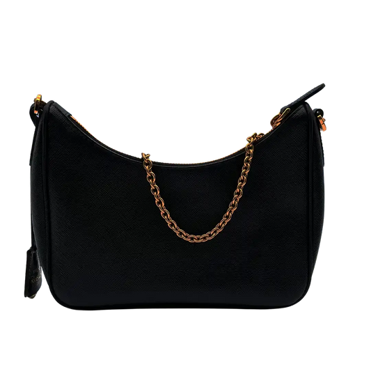 Prada Re-Edition 2005 Handtasche Saffiano Leder / schwarz Echtheitscheck