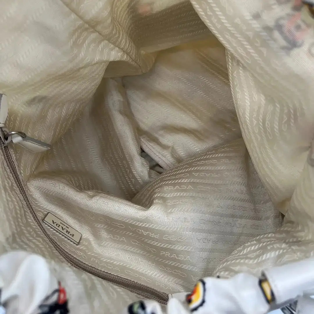 Prada Roboter Bag Nylon weiß selten / gut Prada