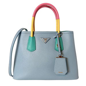 Prada Saffiano Cuir Kleine Double Bag Astrale Giada Multicolor