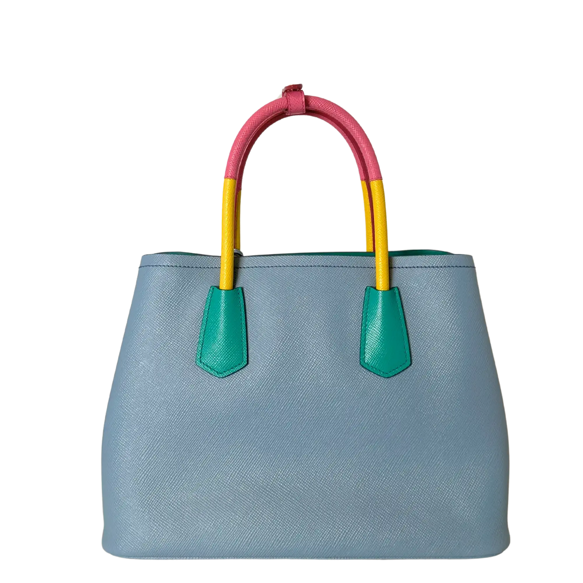 Prada Saffiano Cuir kleine Double Bag Astrale Giada Multicolor / neuwertig Prada