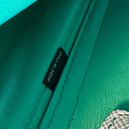 Prada Saffiano Cuir kleine Double Bag Astrale Giada Multicolor / neuwertig Prada