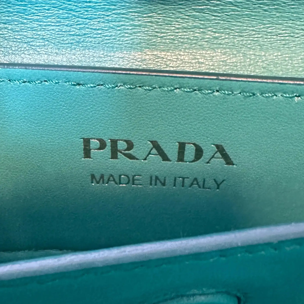 Prada Saffiano Cuir kleine Double Bag Astrale Giada Multicolor / neuwertig Prada