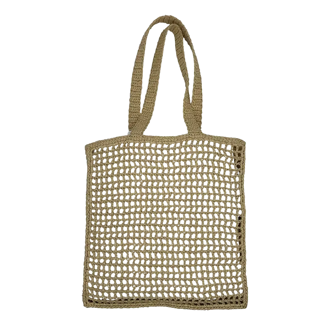 Prada Shopping Bag Crochet Raffiabast Tasche / neuwertig Prada