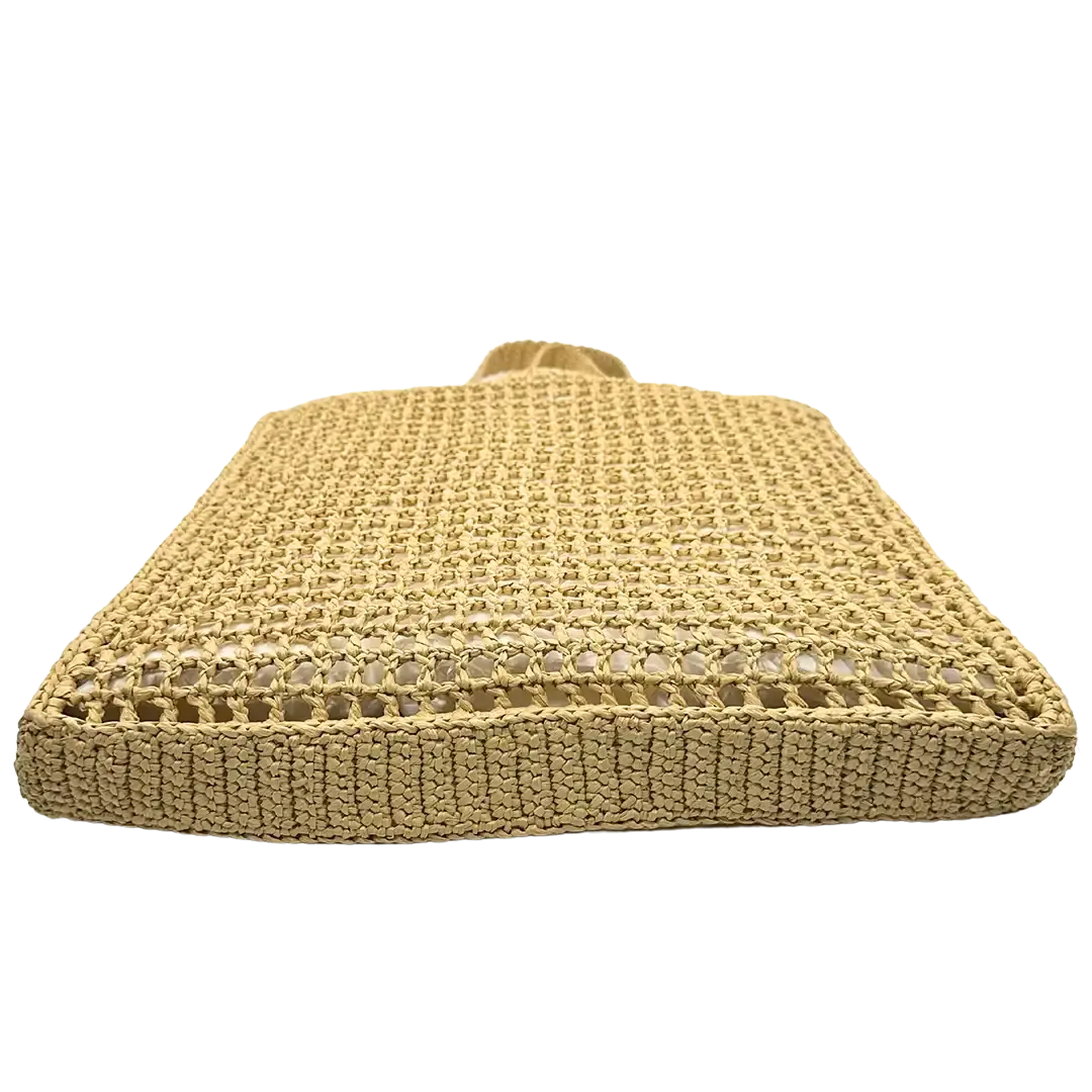 Prada Shopping Bag Crochet Raffiabast Tasche / neuwertig Prada