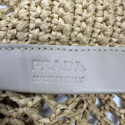 Prada Shopping Bag Crochet Raffiabast Tasche / neuwertig Prada