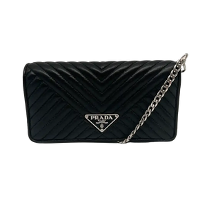Prada Wallet on Chain Mini Bandoliera Nero Portemonnee
