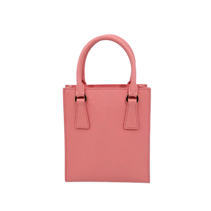 Prada kleine Handtasche mit Logo Saffiano Leder pink Fullset / ungetragen Prada