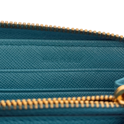 Prada Zippy Geldbörse aus Saffiano Leder Blau / gut Prada