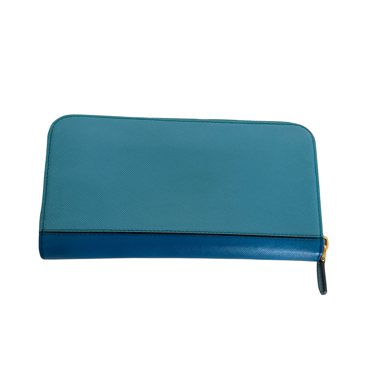 Prada Zippy Geldbörse aus Saffiano Leder Blau / gut Prada