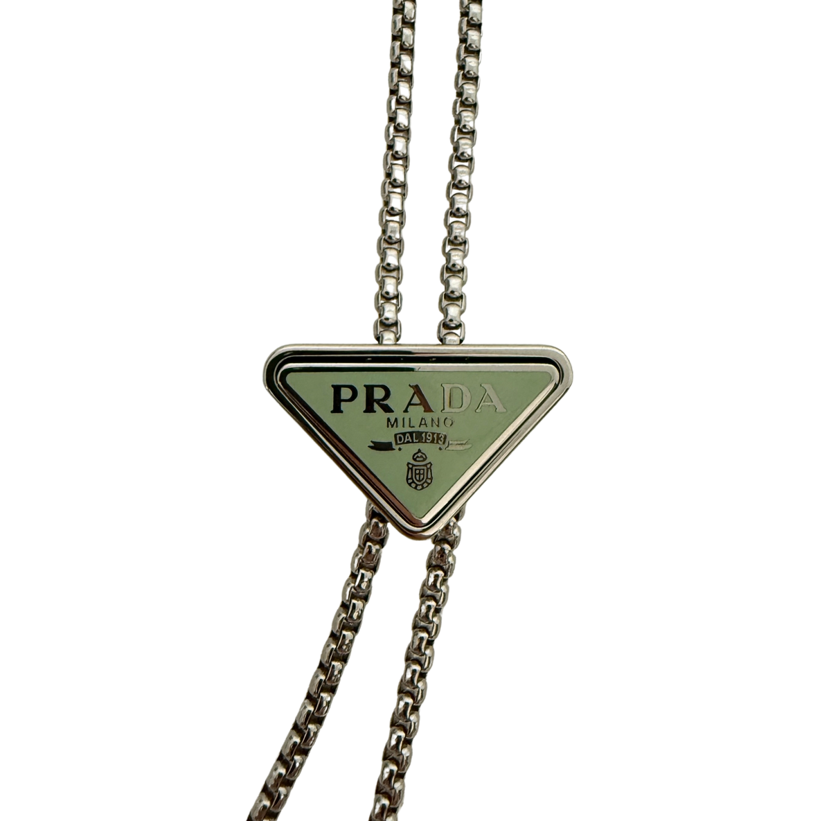Prada Kartenetui mit Schulterriemen und Kristallen Mintgrün / sehr gut Prada