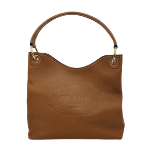 Prada Hobo Schoudertas 1BC051 Leer bruin