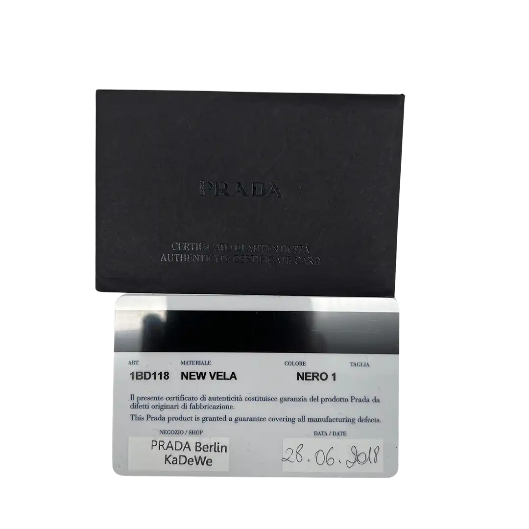 Prada New Vela Umhängetasche Nero all black / sehr gut Prada