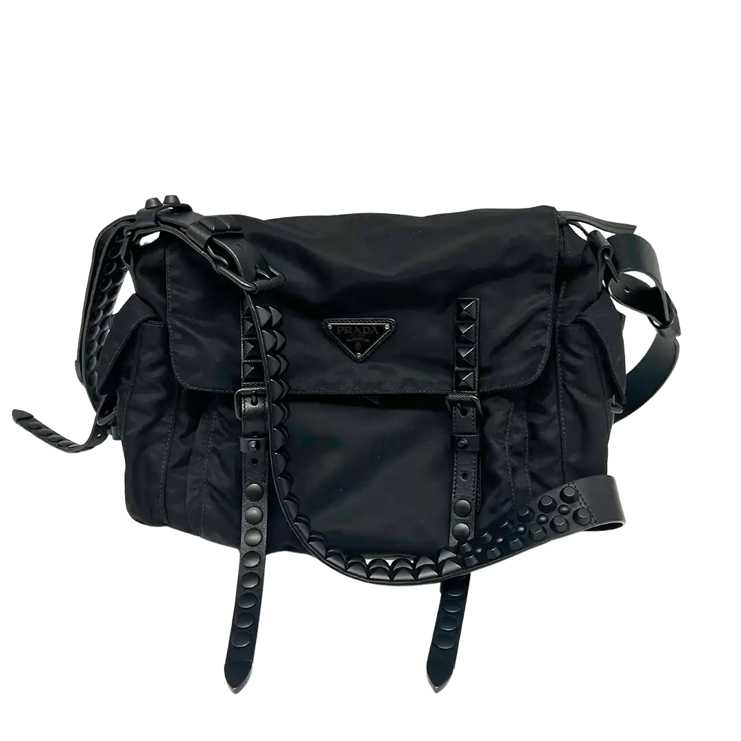 Prada New Vela Umhängetasche Nero all black / sehr gut Prada