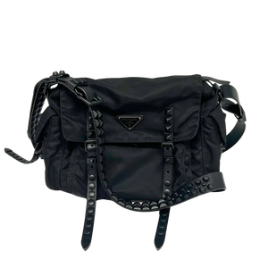 Prada New Vela Schoudertas Nero volledig zwart