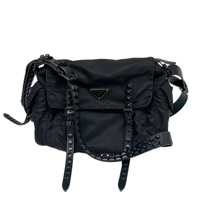 Prada New Vela Umhängetasche Nero all black / sehr gut Prada