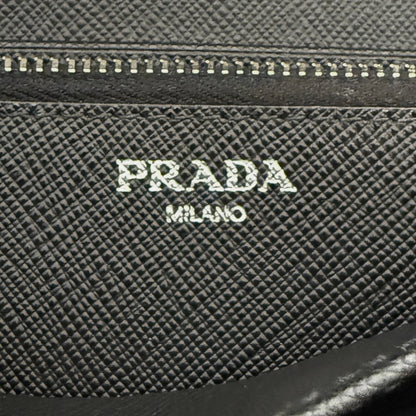 Prada Geldbörse aus Nylon und Saffiano-Leder Schwarz Fullset / sehr gut Prada