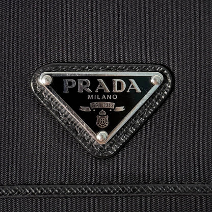 Prada Geldbörse aus Nylon und Saffiano-Leder Schwarz Fullset / sehr gut Prada
