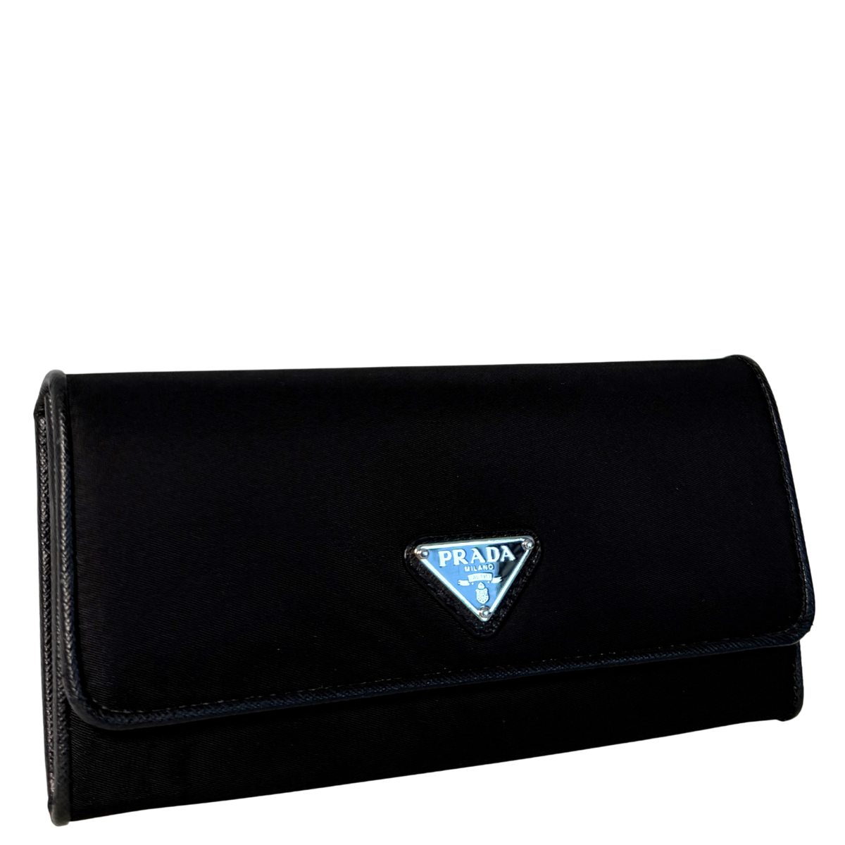 Prada Geldbörse aus Nylon und Saffiano-Leder Schwarz Fullset / sehr gut Prada