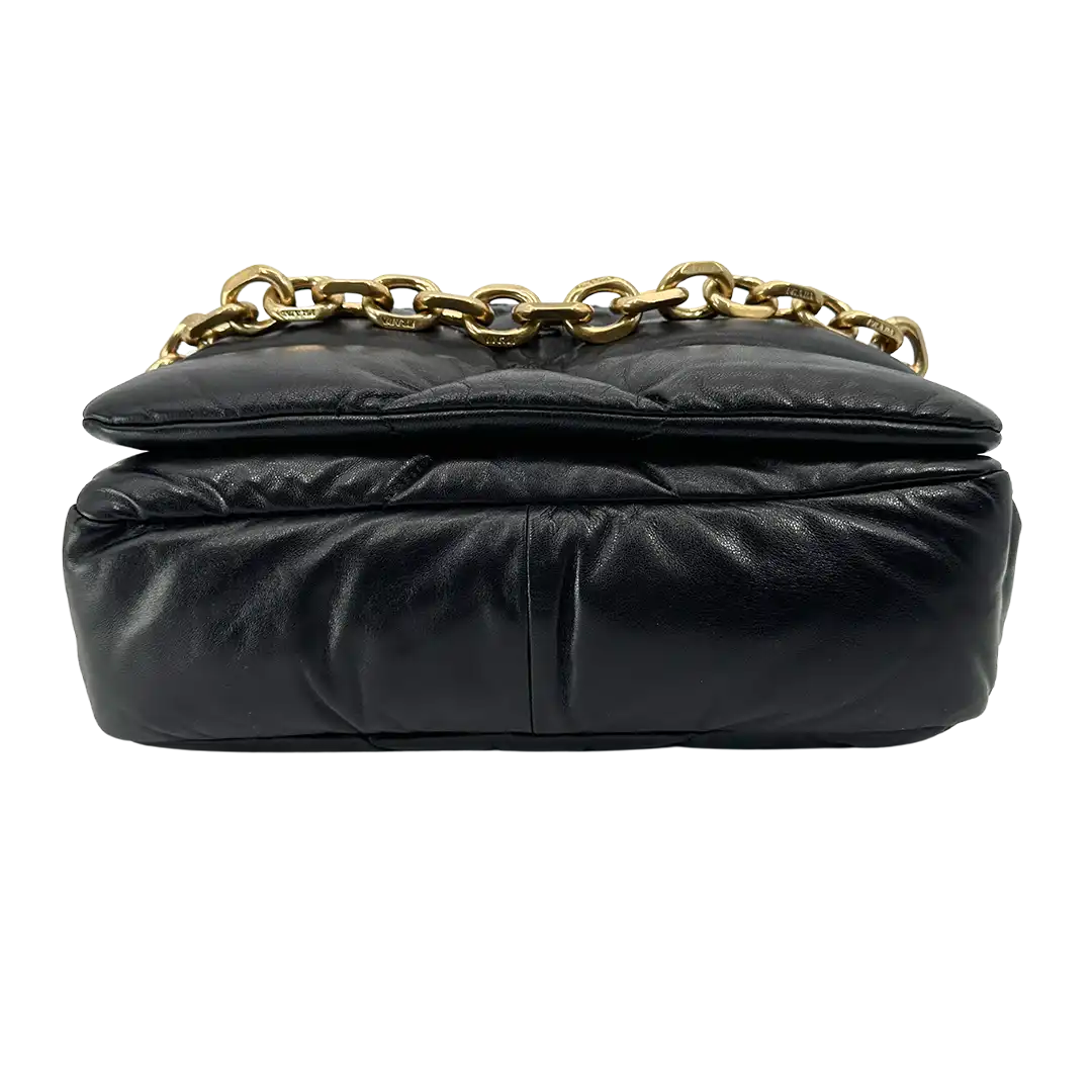 Prada Puffer Bag Nappa Lammleder schwarz / neuwertig Prada