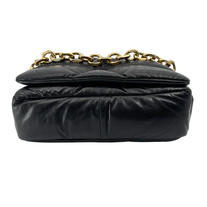 Prada Puffer Bag Nappa Lammleder schwarz / neuwertig Prada