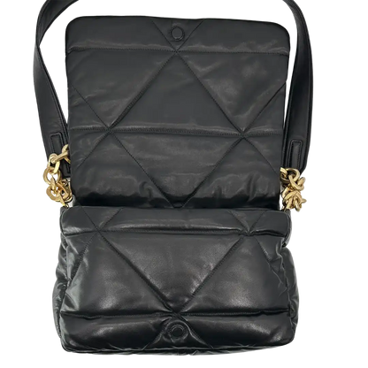 Prada Puffer Bag Nappa Lammleder schwarz / neuwertig Prada