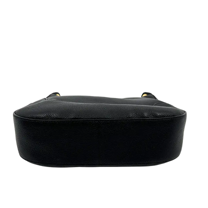 Prada Vitello Daino Zippered Messenger Hobo Bag schwarz / sehr gut Prada