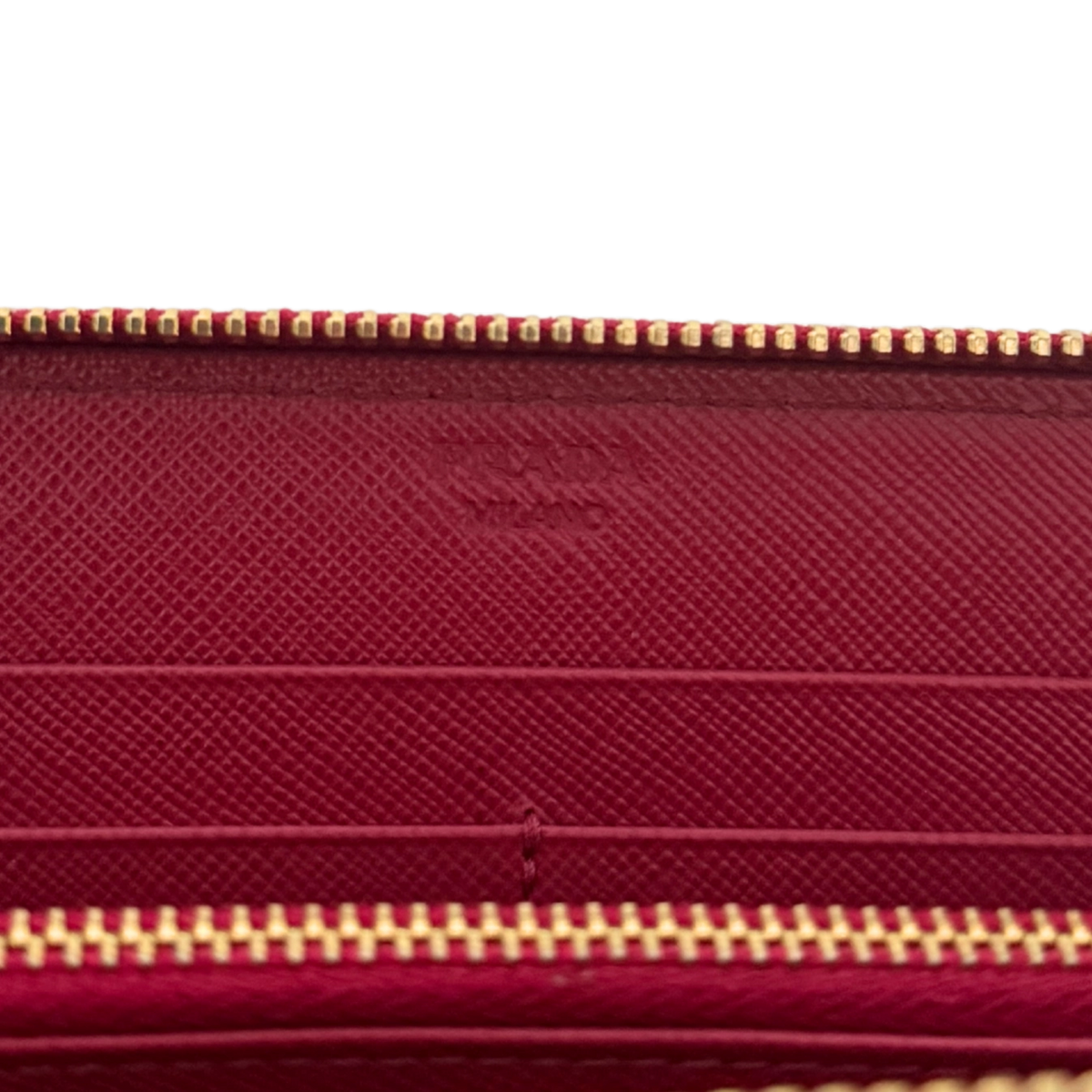 Prada Zippy Geldbörse aus Saffiano Leder Pink / sehr gut Prada