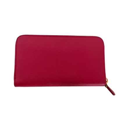 Prada Zippy Geldbörse aus Saffiano Leder Pink / sehr gut Prada