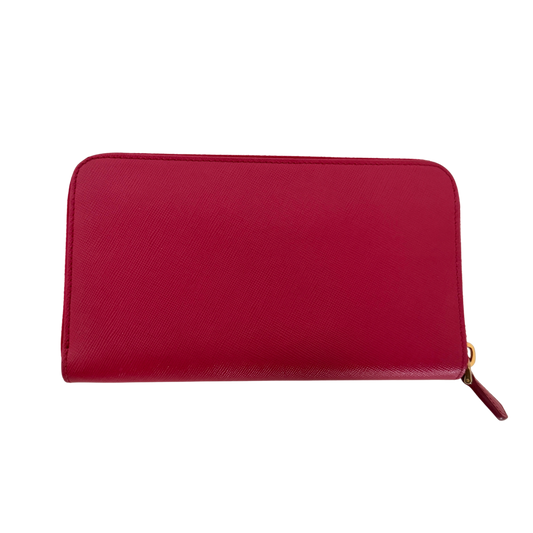 Prada Zippy Geldbörse aus Saffiano Leder Pink / sehr gut Prada